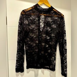 Nasty gal lace high neck blouse.